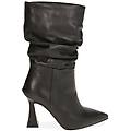 ankle boots neri in pelle tacco 8 5 cm