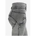 jeans wr. up in denim navetta con vita alta stile bustier light grey-seams black donna small