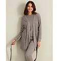 cardigan con cintura warm rib / grigio melange / m/l grigio melange