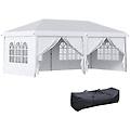 - gazebo 6x3 m pieghevole da giardino a 6 pareti in acciaio e tessuto oxford funi e picchetti