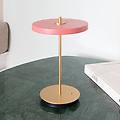 lampada led da tavolo ricaricabile asteria move rosa/ottone 31 cm
