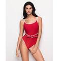 costume intero modellante con fiocco sculpt color / rosso / 5 rosso