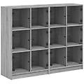 - libreria ante grigio sonoma 136x37x109 cm in legno multistrato