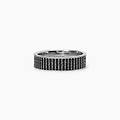 gioielli anello uomo in argento con zirconi neri black code