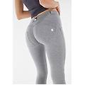 pantaloni push up wr. up 7/8 superskinny cotone organico grigio mélange donna medium