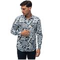 camicia da uomo fantasia blu