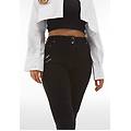 jeans wr. up in denim navetta con dettagli stile biker jeans nero-cuciture in tono donna xxs