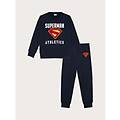 pigiama lungo in cotone da bambino superman / blu notte / 12 blu notte