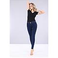 pantalone wr. up superskinny vita e lunghezza regular in jersey denim scuro jeans scuro-cuciture