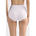 culotte vita alta in cotone e pizzo donna bianco taglia 7