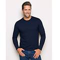 maglia girocollo basic in tencel modal con seta / blu notte / xl blu notte