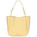shopper in ecopelle con pochette interna gialla