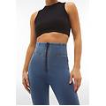jeggings push up wr. up curvy vita alta con zip gamba skinny clear jeans-yellow seams donna large