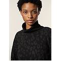 felpa in viscosa interlock effetto tricot fantasia animalier allover animalier black donna large