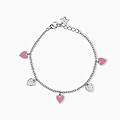 gioielli bracciale junior in argento con cuori pendenti mon amour