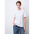 - t-shirt girocollo in puro cotone bianco regular fit donna bianco ottico taglia xs