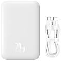 BASEUS magnetic wireless power bank con ricarica rapida tipo usb-c 6000mah 20w colore bianco (con cavo di