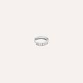 mono orecchino a cerchio l'homme or oro bianco cubic zirconia collezione l'homme or oro bianco