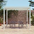 pergola bioclimatica 3x3m in alluminio con lamelle orientabili. bianco