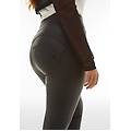 pantaloni wr. up similpelle laminata e cuciture a pannelli nero donna small