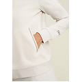 felpa collo alto da donna in velluto con zip e logo strass white sand donna large