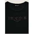 t-shirt con scritta precious moments in strass nero donna medium
