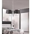 luce ambiente design lampadario country charm favola bianco paralume grigio 5x e14 ø56cm