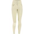 pantaloni push up wr. up 7/8 vita alta con bottoni in tessuto navetta con strappi brown rice donna