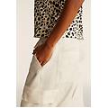 pantaloni cargo in popeline con fondo regolabile white sand direct dyed donna medium