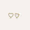 orecchini lobo beverly oro giallo madreperla cubic zirconia collezione beverly oro giallo