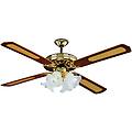 ventilatore a soffitto 4 pale ø 110 cm legno chiaro