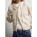 - cardigan in pura lana beige regular fit con zip donna beige chiaro taglia xs