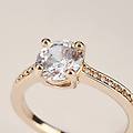 anello solitario golden dream placcato oro giallo cubic zirconia collezione golden dream misura 54