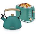 set elettrodomestico skt1177gre tostapane 2 fette e bollitore 2 3l verde legno