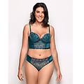 slip in raso e tulle ricamato berry / verde scuro / 5 verde scuro