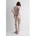 pigiama lungo in cotone superior stampa pretty flowers donna floreale taglia m
