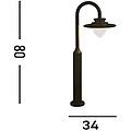 lampione a led texas ip54 color grafite altezza 80 cm