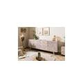 mosayk #209 credenza in legno di acacia laccato / bianco 210x42x75