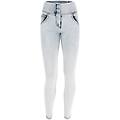 jeans push up wr. up 7/8 superskinny denim navetta bleached jeans blu chiaro-cucitureblu donna extra