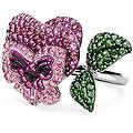 anello cocktail alice in wonderland fiore multicolore placcato rodio 50-55
