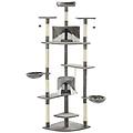 - albero per gatti e tiragraffi in sisal 203 cm grigio e bianco