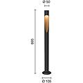 lampione flindt 930 nero 70 cm base 24 v