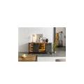 credenza in legno di mango / legno riciclato 180x45x90 laccato naturale / ferro grigio blackburn lux