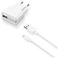 caricabatterie microusb usb type-a charger kit 12w white achusbmusb2aw