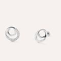 orecchini lobo silver shine argento rodiato cubic zirconia collezione silver shine bianco