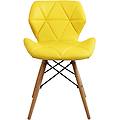 milanihome. it sedia da cucina moderna di design in ecopelle di design similpe giallo 41 x 71 x 49