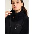 felpa con zip e collo alto maniche e collo in pile sherpa nero donna small
