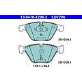 ate set di pastiglie freno 13. 0470-7296. 2 anteriore ceramica