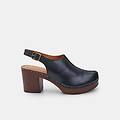 sandali clog da donna in pelle nero