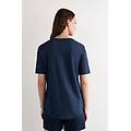 maglia manica corta in lino the pure linen donna blu taglia m